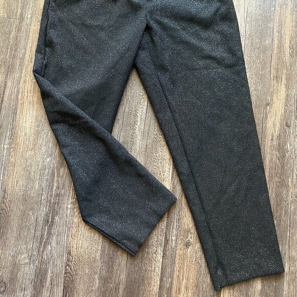 LOFT Women's Sparkly Black Tapered Pants - Size M - Picture 2 of 4